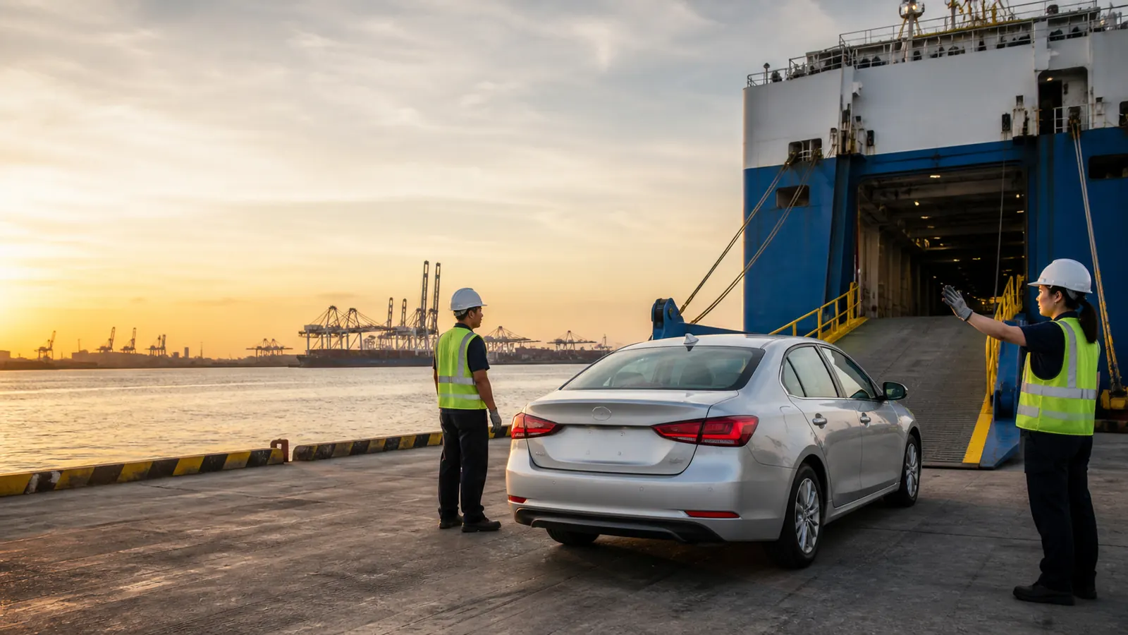 Sedan Malaysia menghampiri kapal RORO